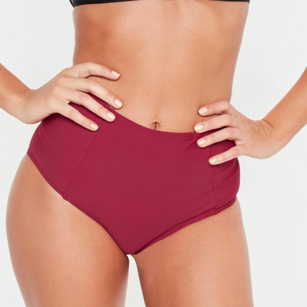 NWT Missguided burgundy high waisted bikini bottom